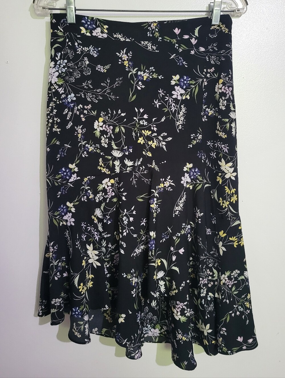 90s Vintage Le Chateau Ditsy Floral Print Midi Skirt Size 4